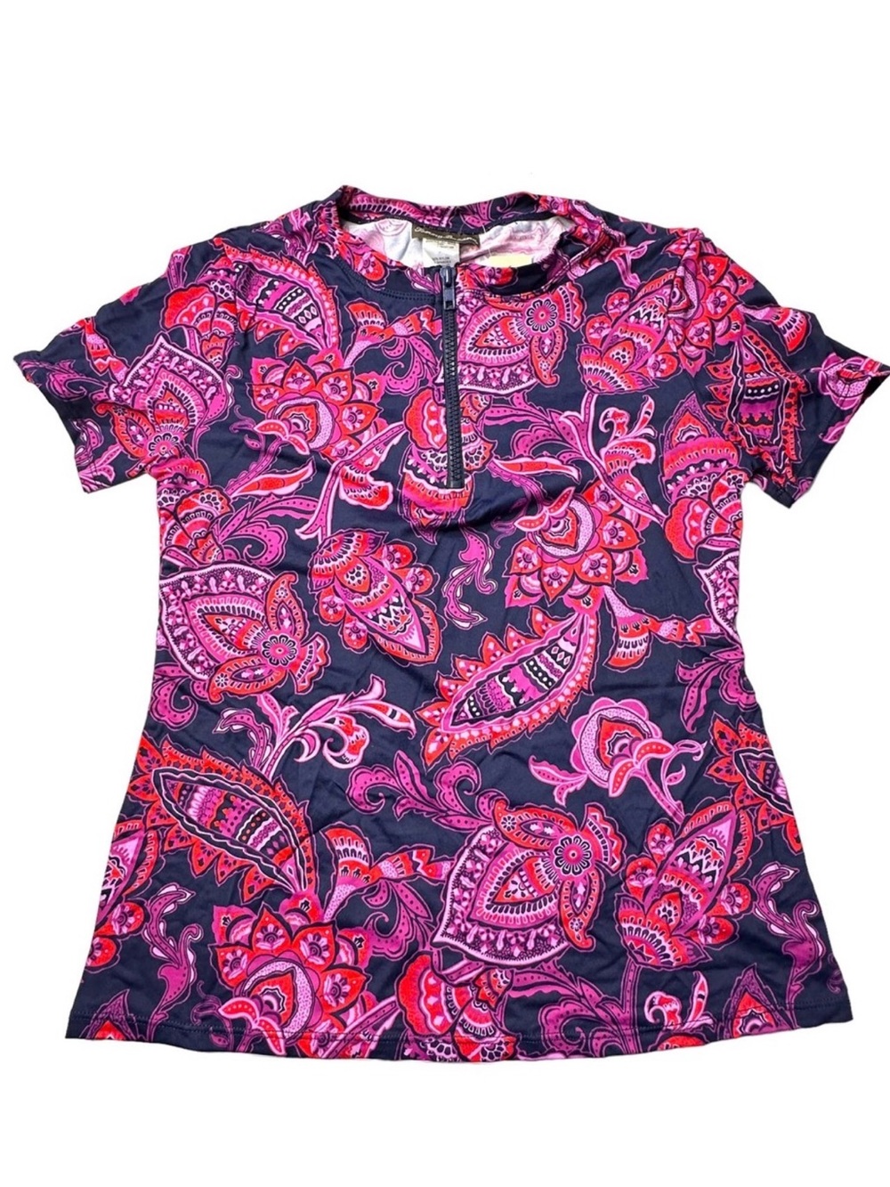 Tommy Bahama Floral UPF50 Short Sleeve Swim Rash Guard Shirt Women XS / XSmall
